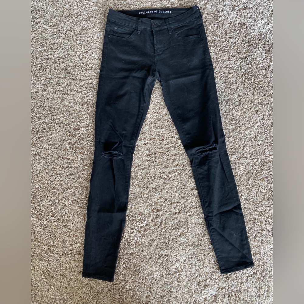 Articles of Society skinny ripped jeans- black